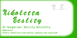 nikoletta beslity business card